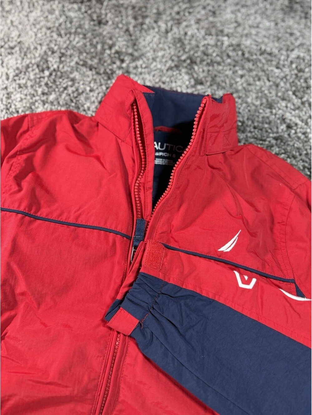Nautica Boys Jacket Coat Red  Jacket Kids Full Zip  Pockets Size Small S/P (8)